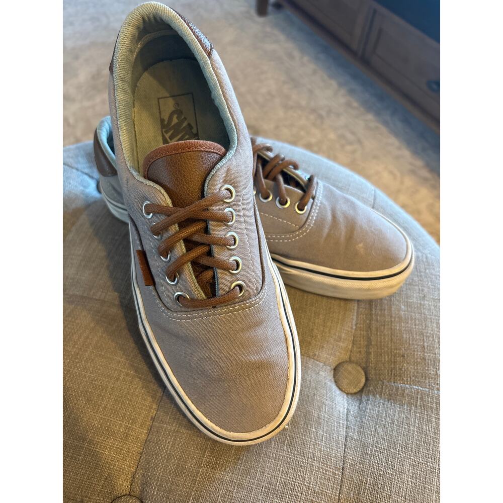VANS Era 59 low top canvas and leather lace up skate shoes, Women’s 8.5